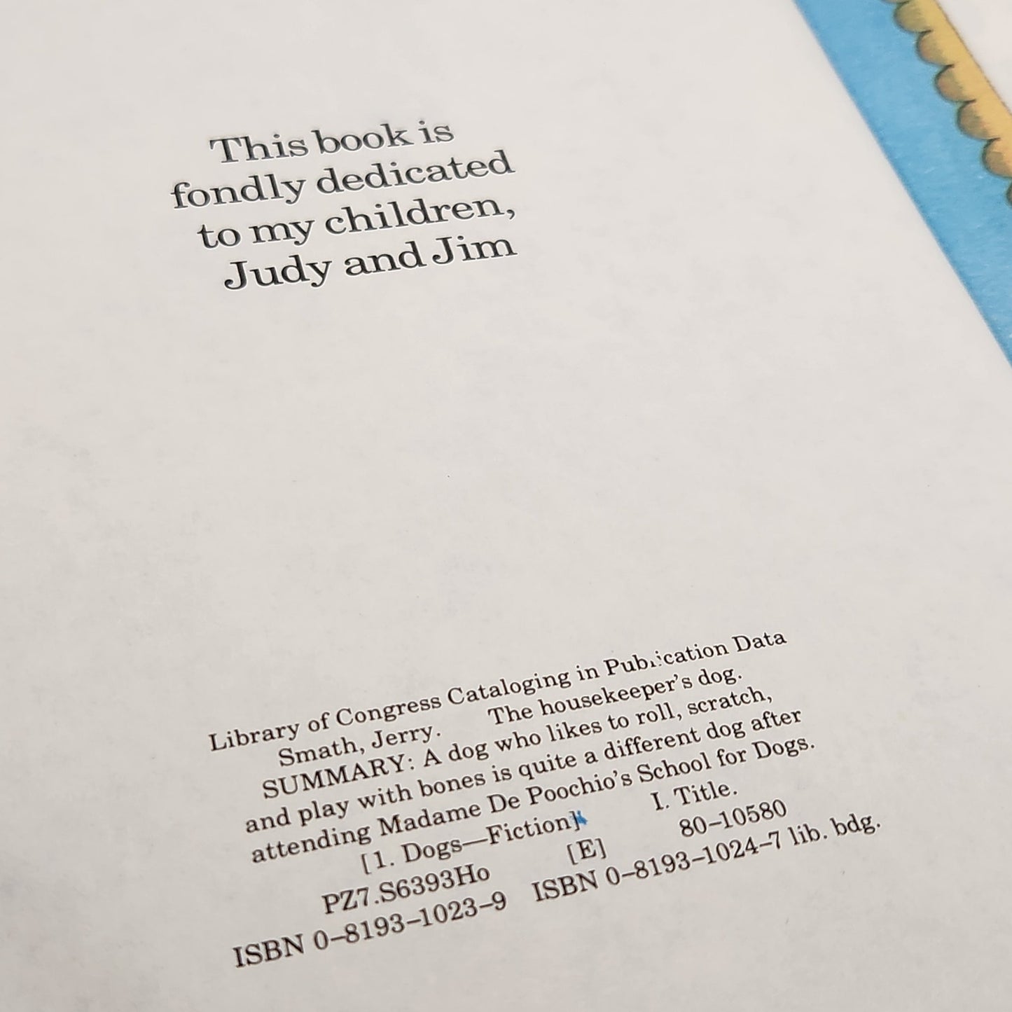 "The Housekeeper’s Dog" 1980 Children’s Book