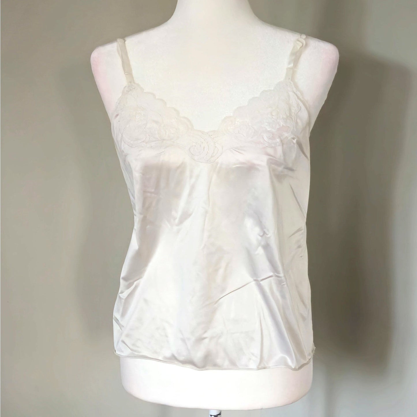 Vintage Vanity Fair Lace-Trim Nylon Camisole (USA Made)