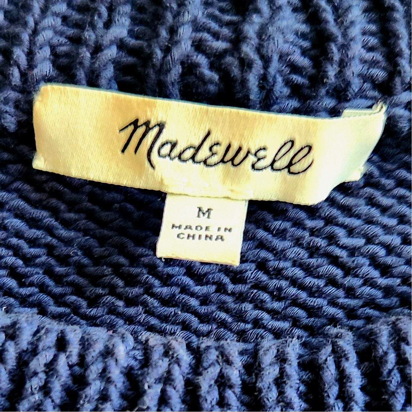 Madewell Wellesley Bobble Pullover Sweater Navy & Orange Pom-Pom | Women's M