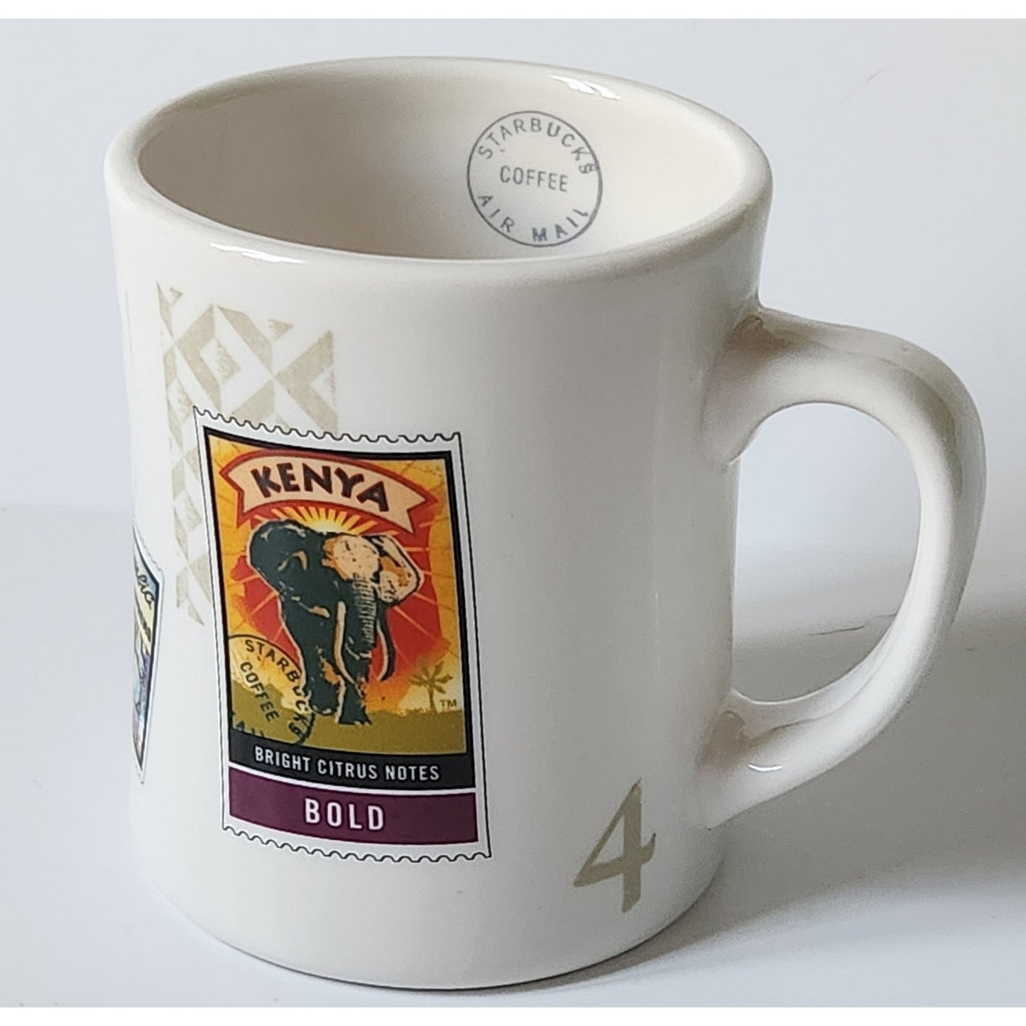 Vintage 2003 Starbucks Barista “Air Mail Stamp Series” Mug – Kenya • Espresso • Sulawesi • Colombia • Ethiopia • Viennese Blend