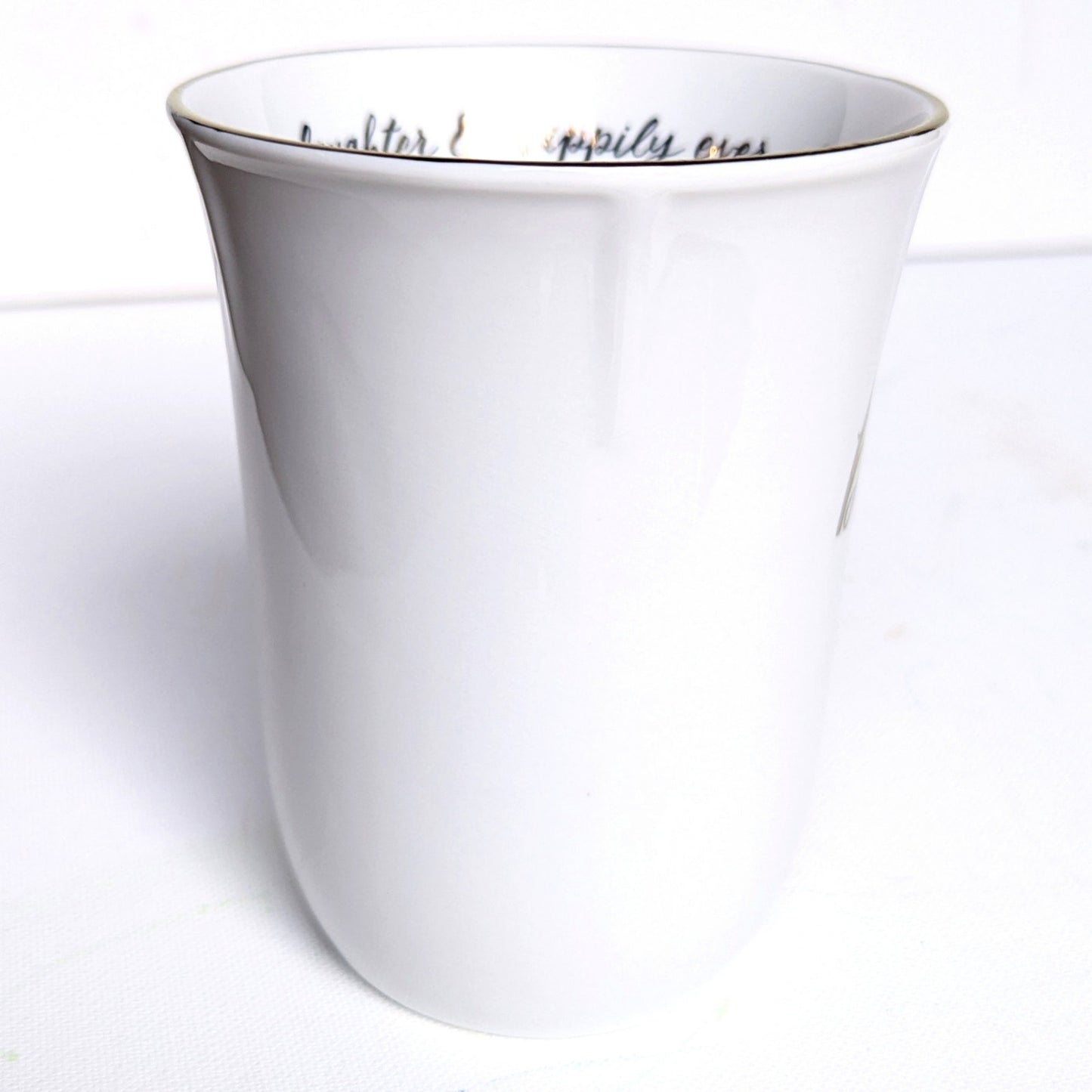 Williams Sonoma “Bride XO” Porcelain Coffee Mug – 14 oz Metallic Gold Script – Discontinued | Home