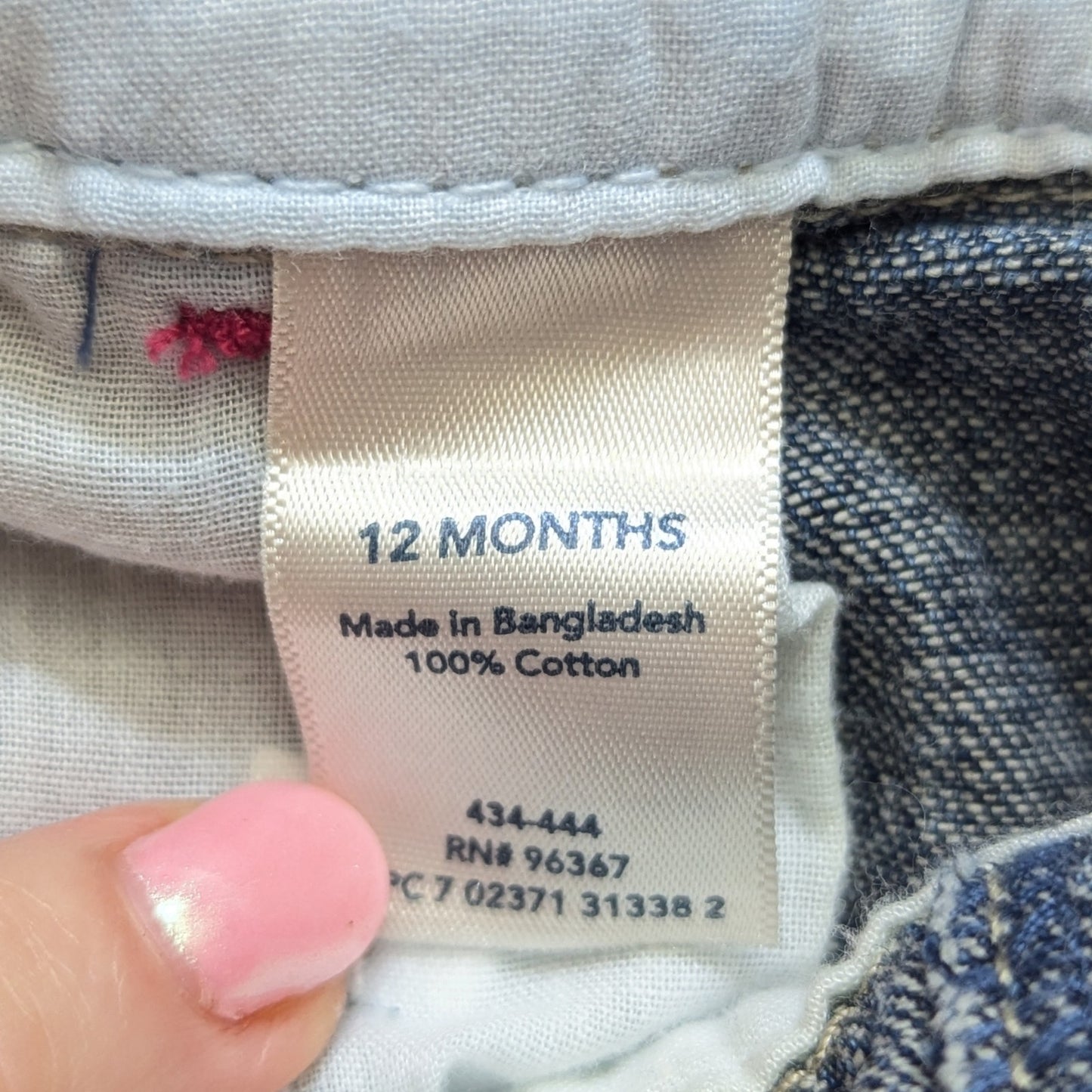 OshKosh B’gosh Rainbow Vestbak Denim Jean Boho Shortalls | Unisex Baby 12 Months