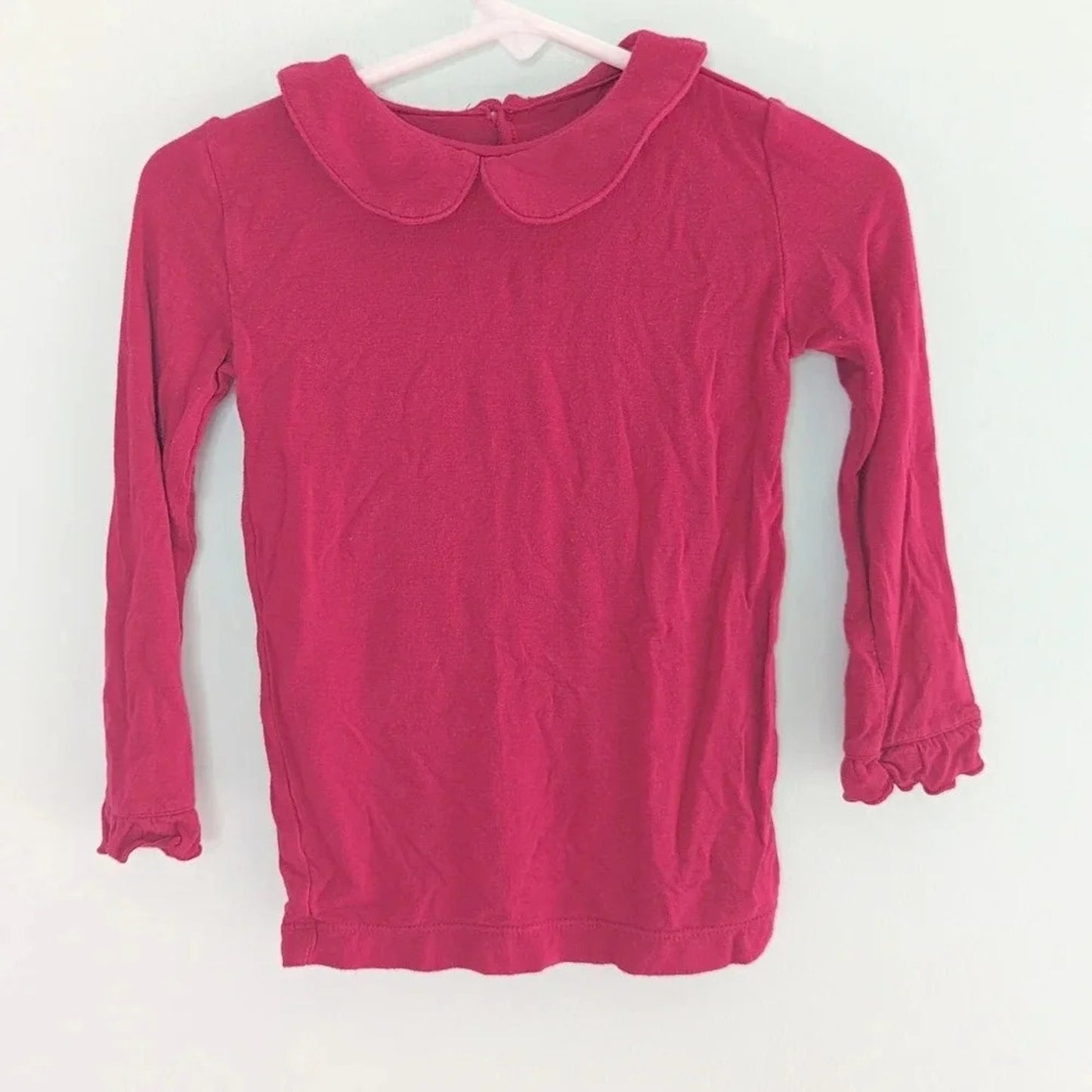 KicKee Pants Bamboo Long Sleeve Peter Pan Collar Tee – Raspberry Pink –Toddler Girls Size 3T