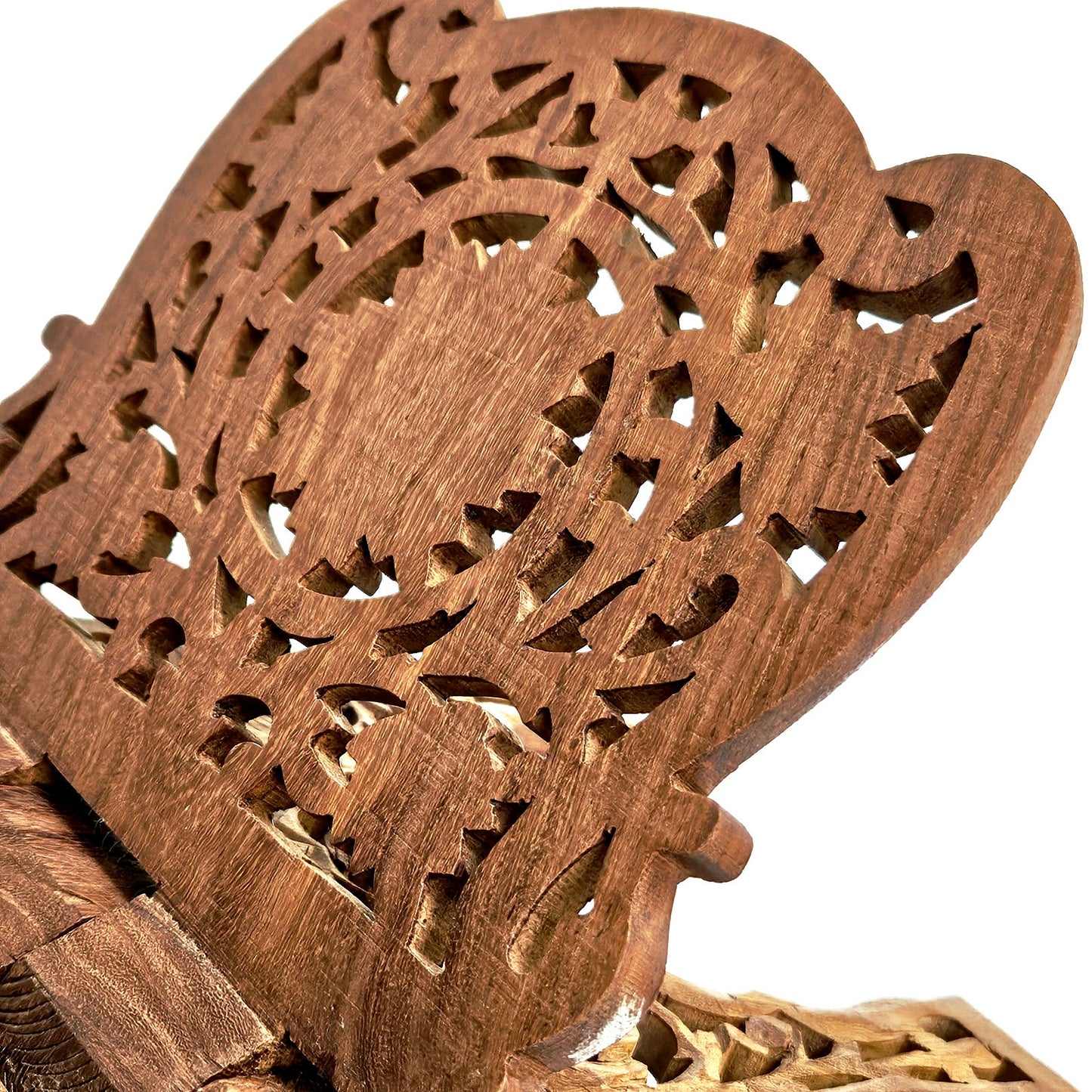 Hand Carved Wooden Folding Book Stand