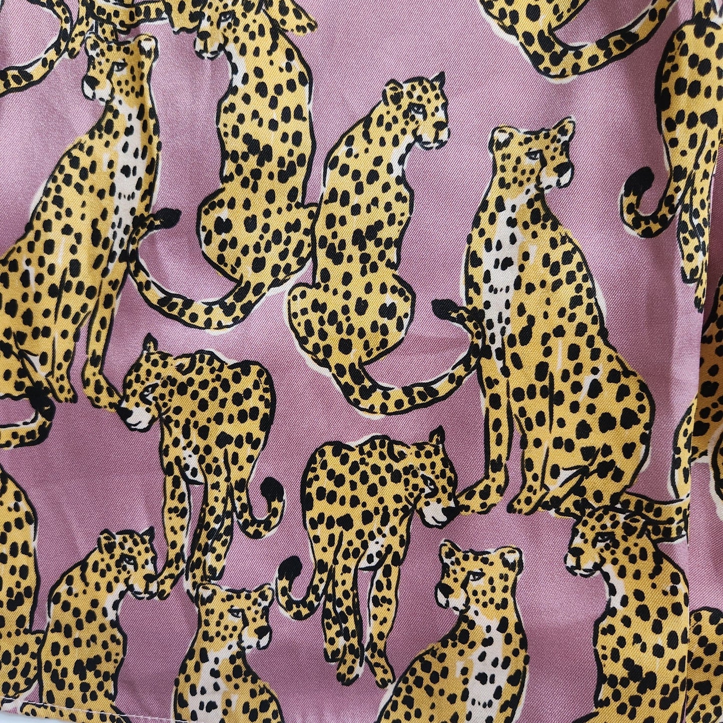 🐆 Lavender Brown Mauve Pink Cheetah Print Mini Belted Dress – Women Size S