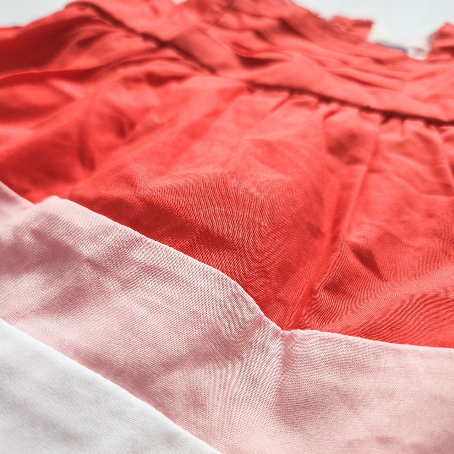 ✨ Janie and Jack Coral & Peach Batiste Baby Dress w/ Bow + Bloomers | Size 6-12M | NWT