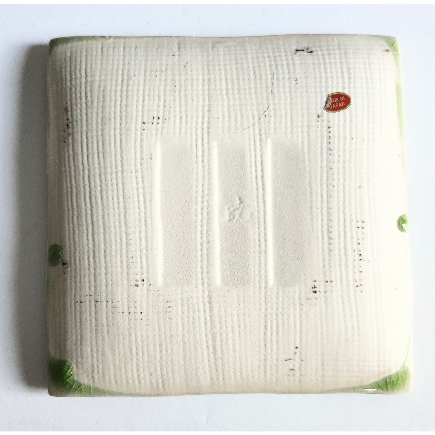 Japanese Bamboo Grass Green Crackle Glaze Square Dishes