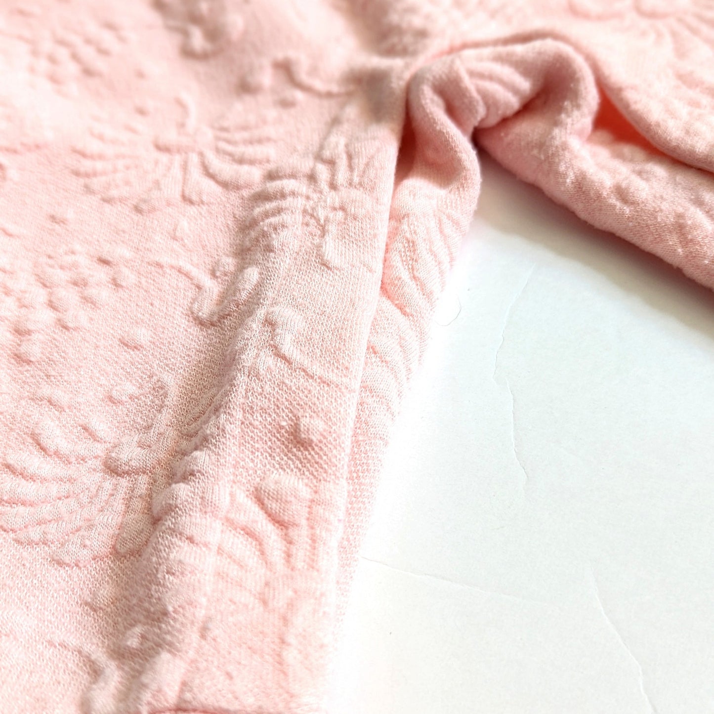 Janie and Jack Baby Girl Quilted One-Piece Jacquard Romper Strawberry Pink | Size 6-12M