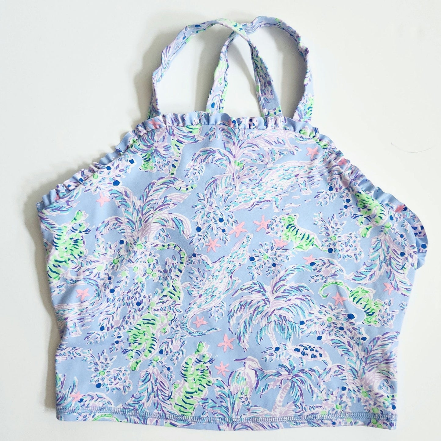 Lilly Pulitzer Luxletic Letitia Bra Tank – Blue Peri “The Turtle Package” – Size M