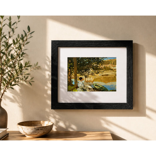 On the Bank of the Seine, Bennecourt by Monet | Impressionist Framed Print