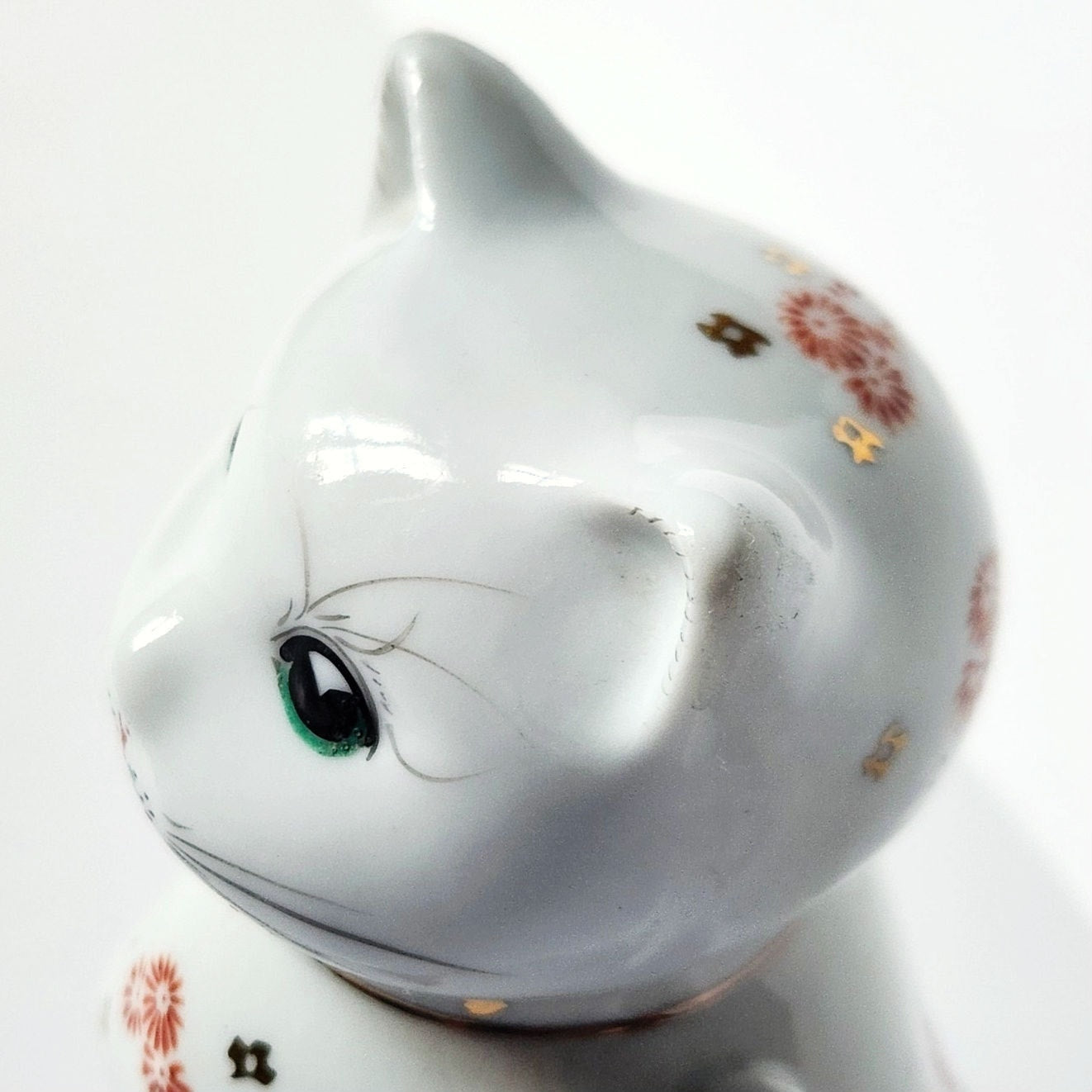 Vintage Cat & Koi Porcelain Teapot