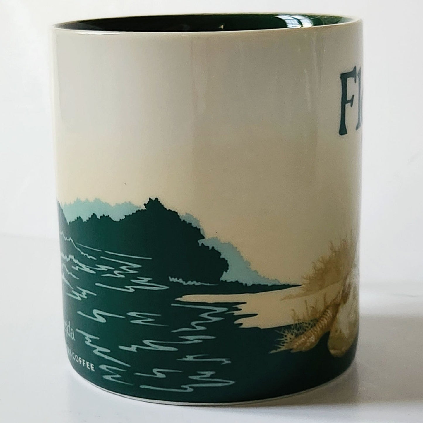 RARE Starbucks Florida Mug – 16 oz – Alligator & Heron Everglades Landscape – Collectible State Series