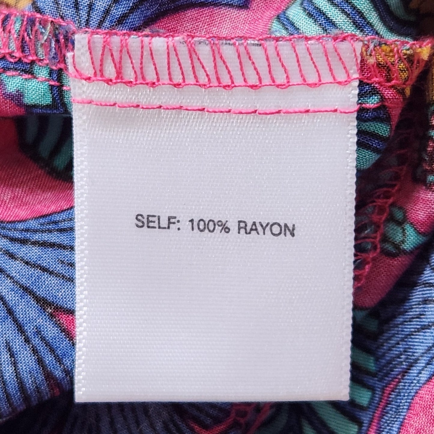 Rose + Olive Tropical Monkey Print Boho Tassel Flutter Sleeve Blouse Size L