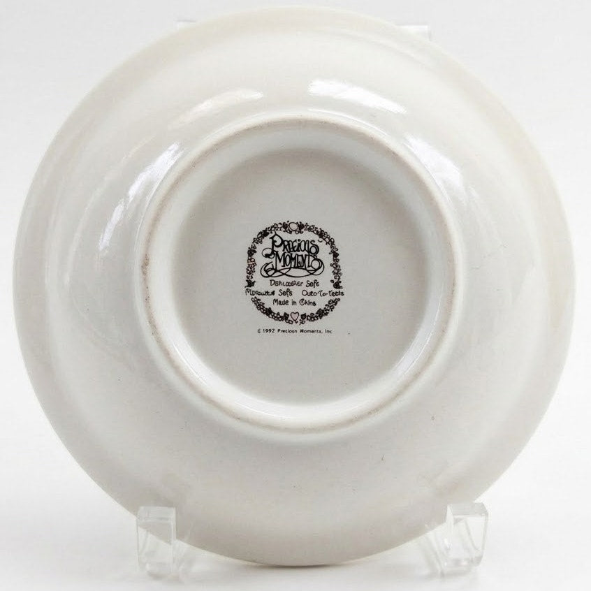 Vintage 1992 Precious Moments “Make a Joyful Noise” Bowls – 7” Wide Ceramic Collectible Home Tableware