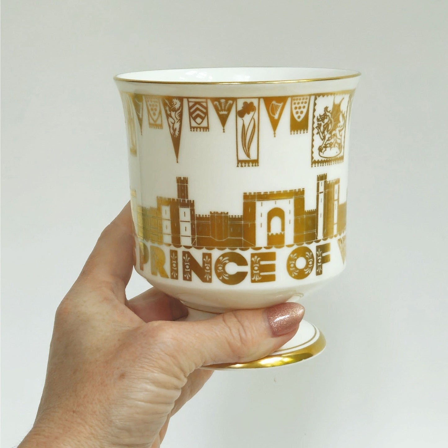 1969 Coalport Prince of Wales Commemorative Bone China Loving Goblet