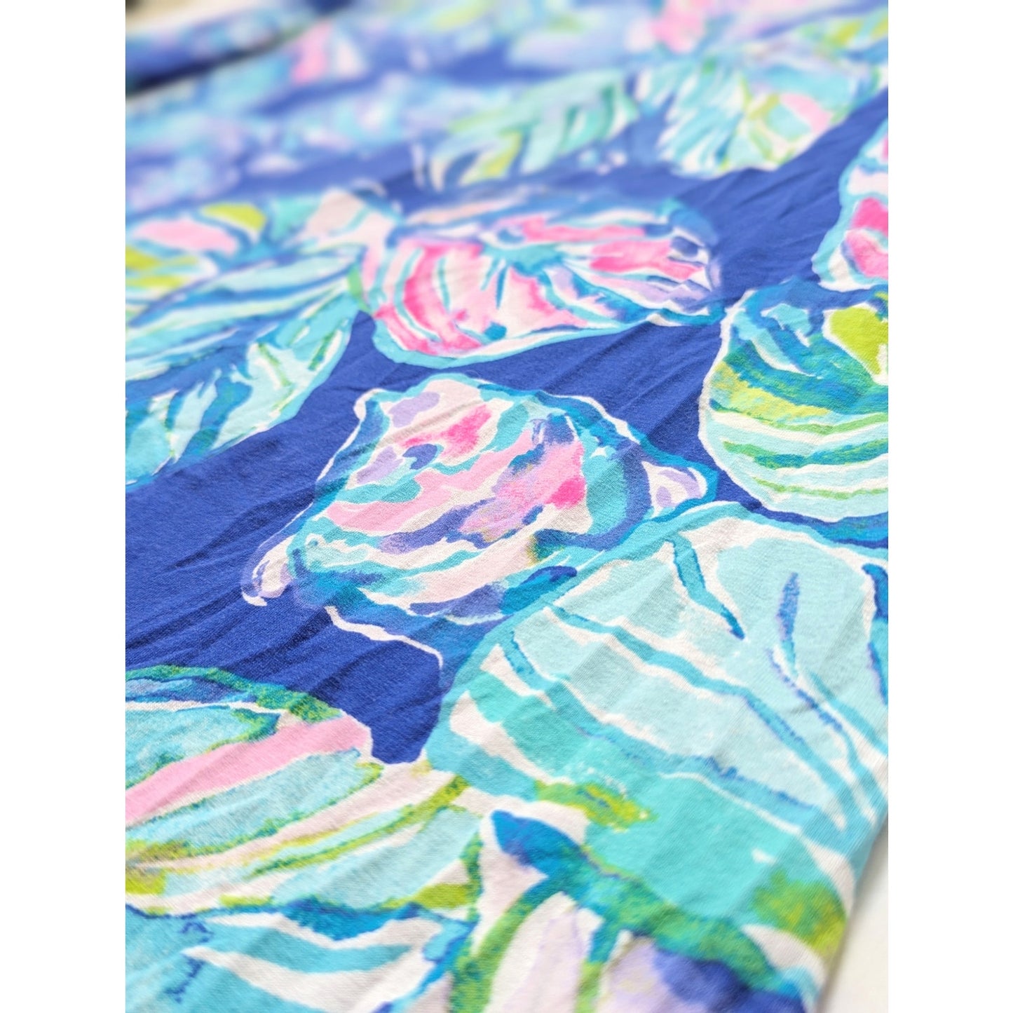 Lilly Pulitzer Marlowe Dress Lapis Blue Pop Up Jungle Hoppin 3/4 Sleeve Women's Size Medium