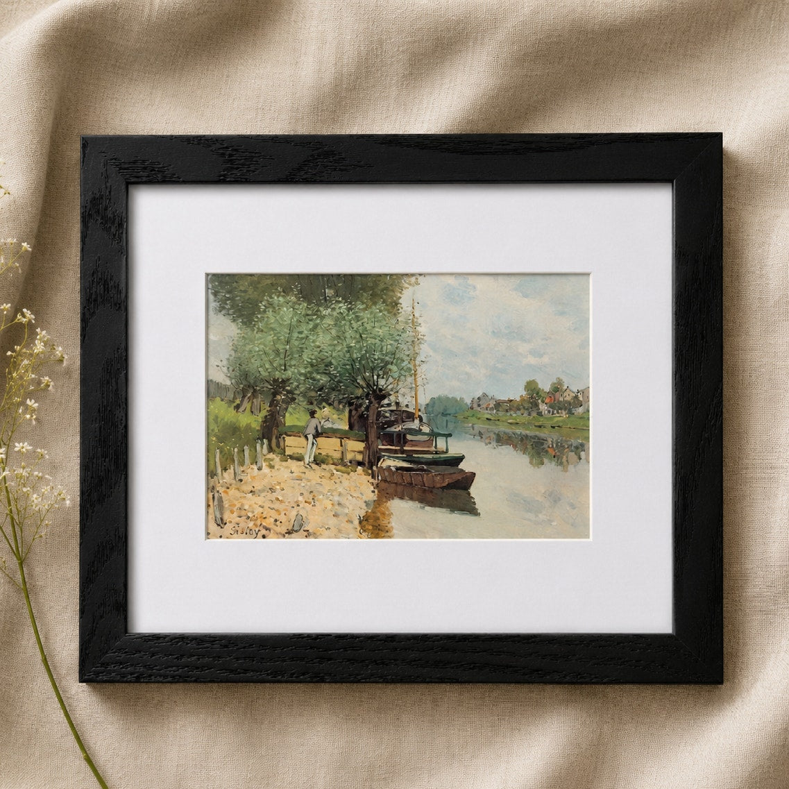 The Seine at Bougival by Sisley | Impressionist Seine River Framed Print Art