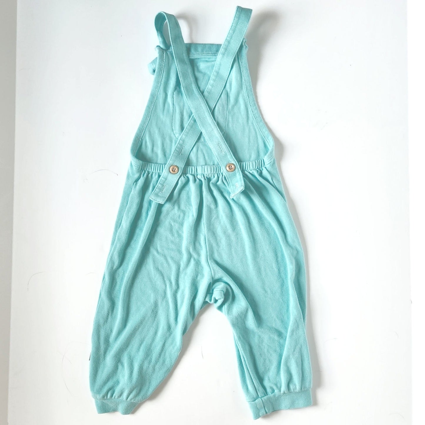 Bamboo Jersey Adjustable Overall Romper Pants – Turquoise Size 3T NWOT