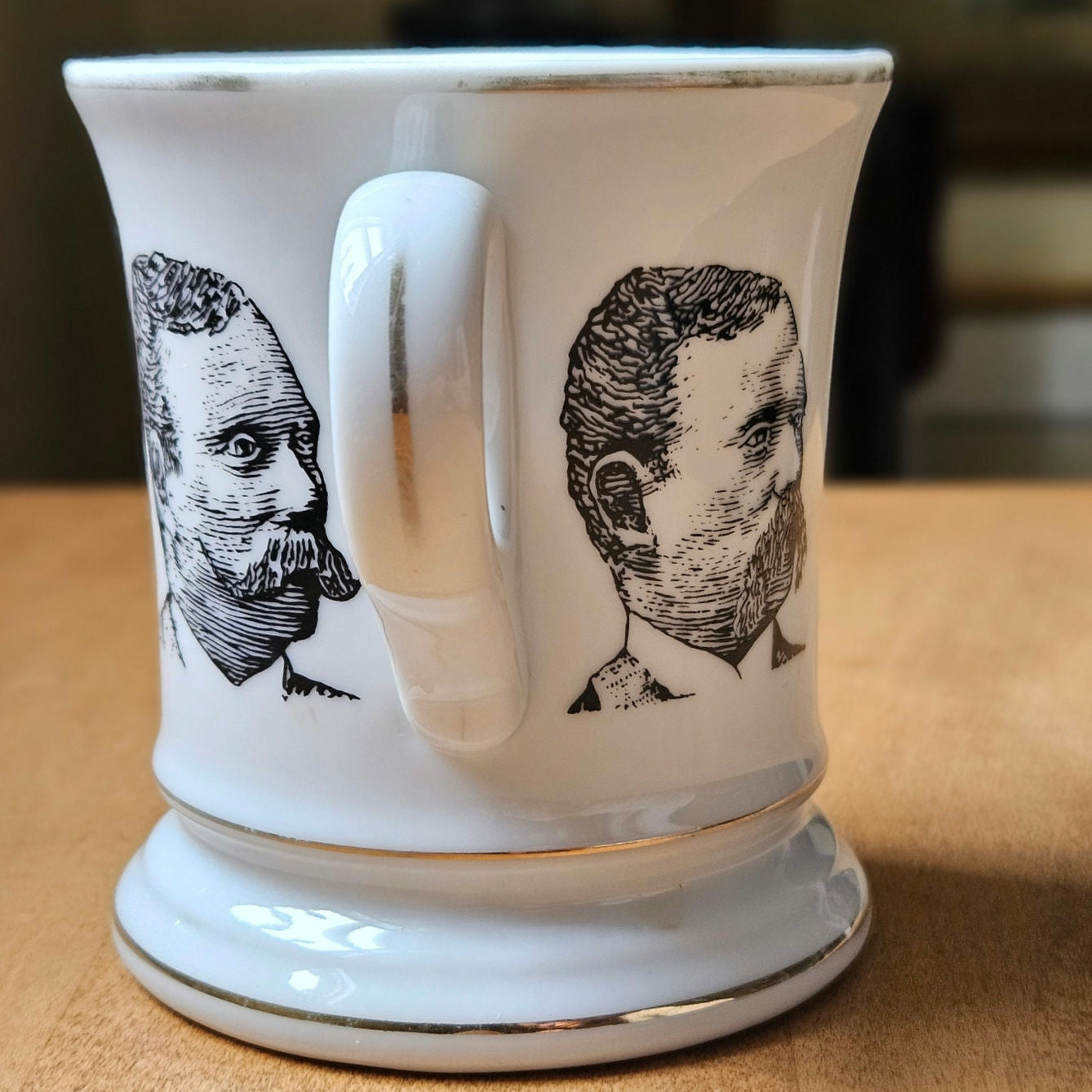 Vintage Mid-Century Viking Mustache Mug | 1960s–70s Pedestal Shaving Mug