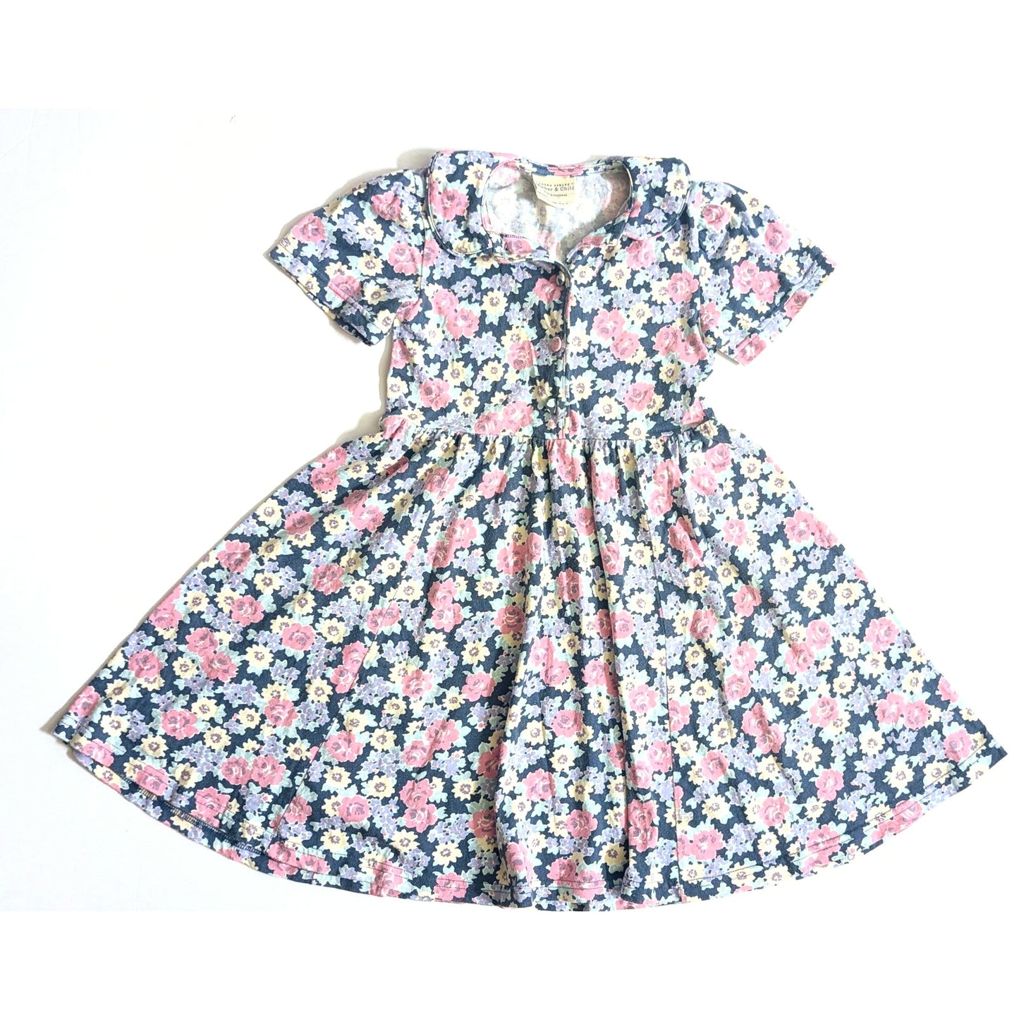 Laura Ashley Mother & Child Vintage 1990s Short Sleeve Floral Dress | Girls 5-6 Years