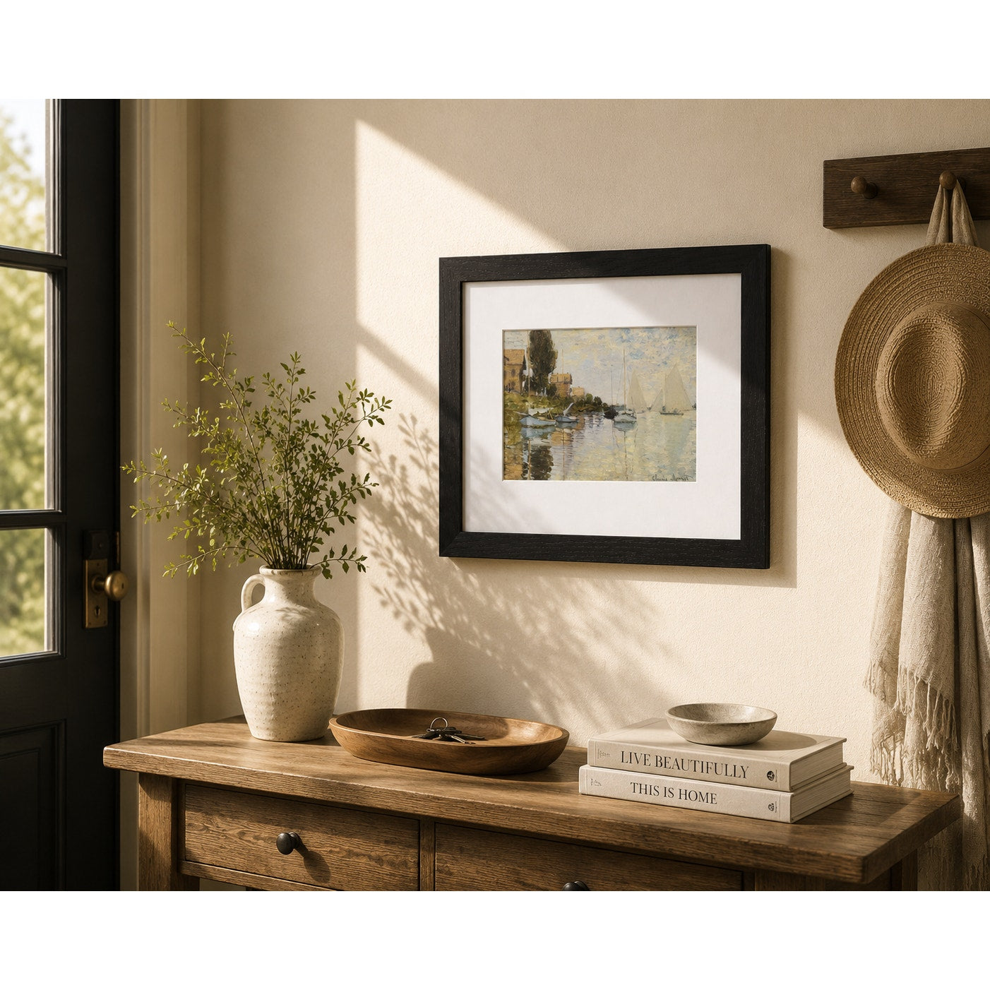 Au Petit-Gennevilliers by Monet | Impressionist Seine River Framed Print Art