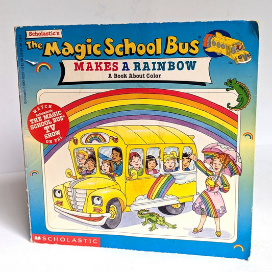 Vintage 1997 Scholastic The Magic School Bus Makes a Rainbow Book About Color – Classic Children’s Science Book – PBS Tie-In