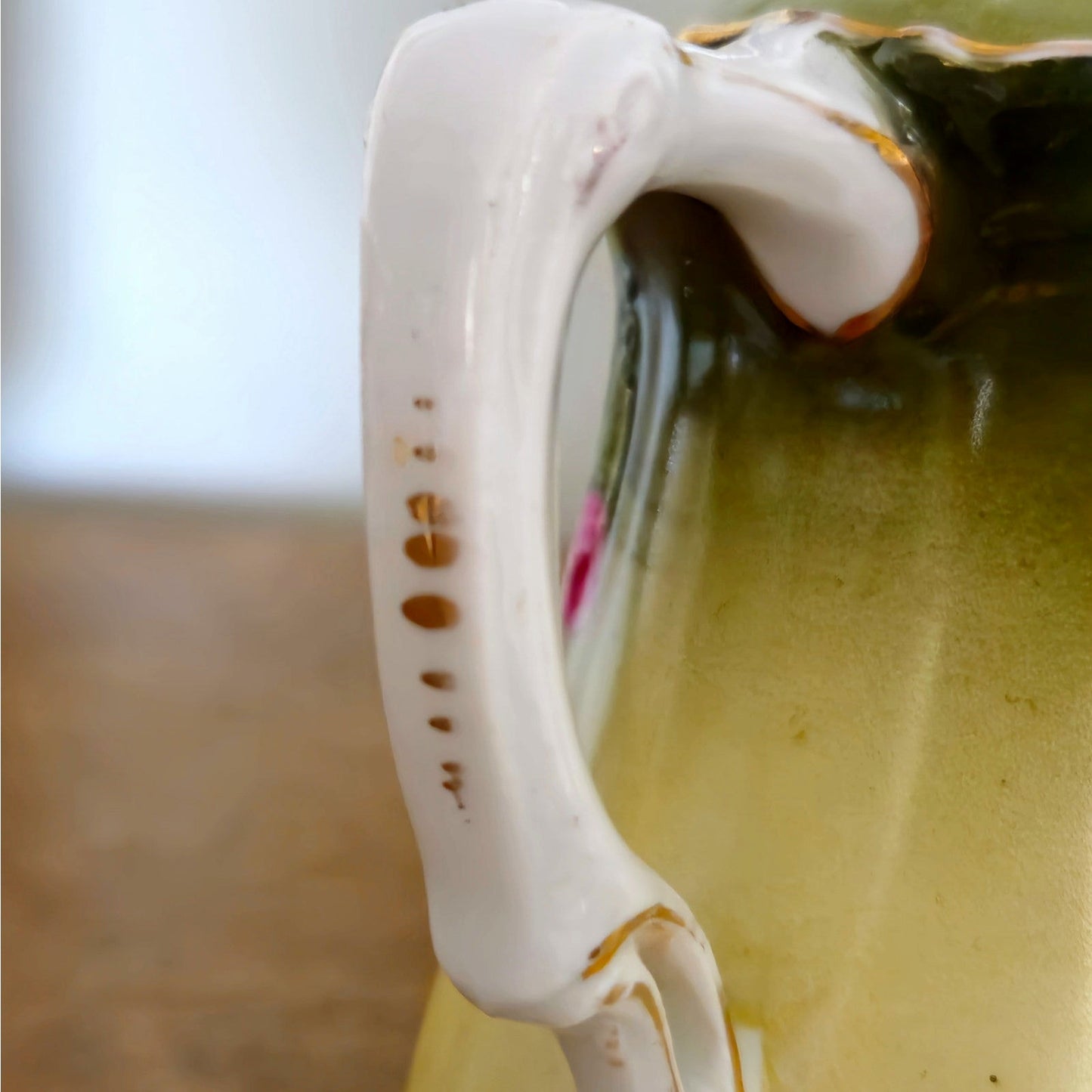 Antique Bavarian Hand Painted Rose Creamer with Lid