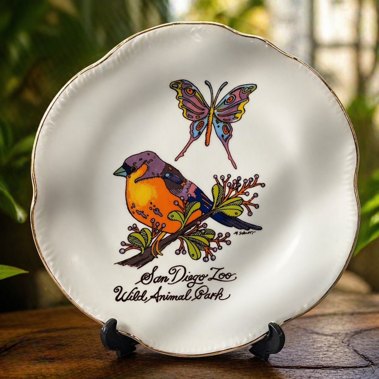 Vintage 1970s San Diego Zoo Wild Animal Park Plate