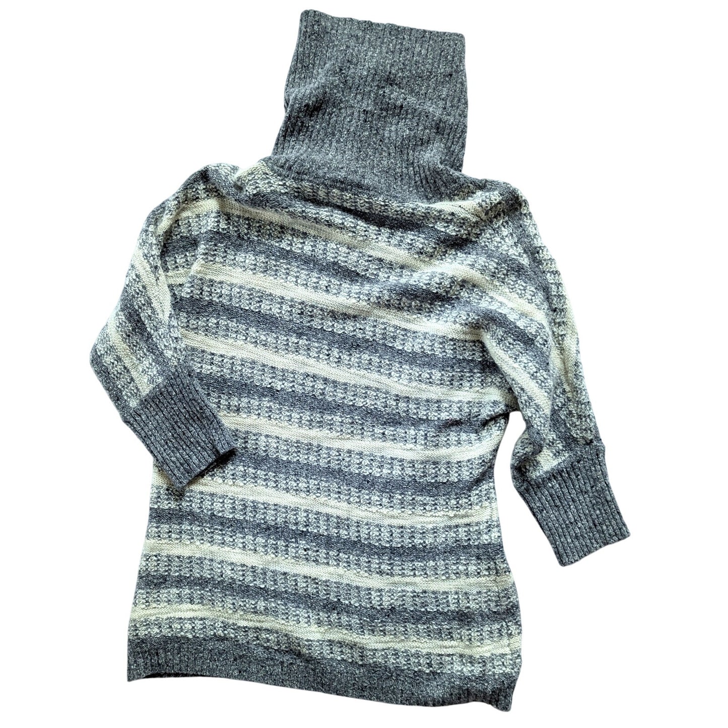 Change of the Moon Glissando Cowl Neck Sweater – Ivory & Gray – Women's L