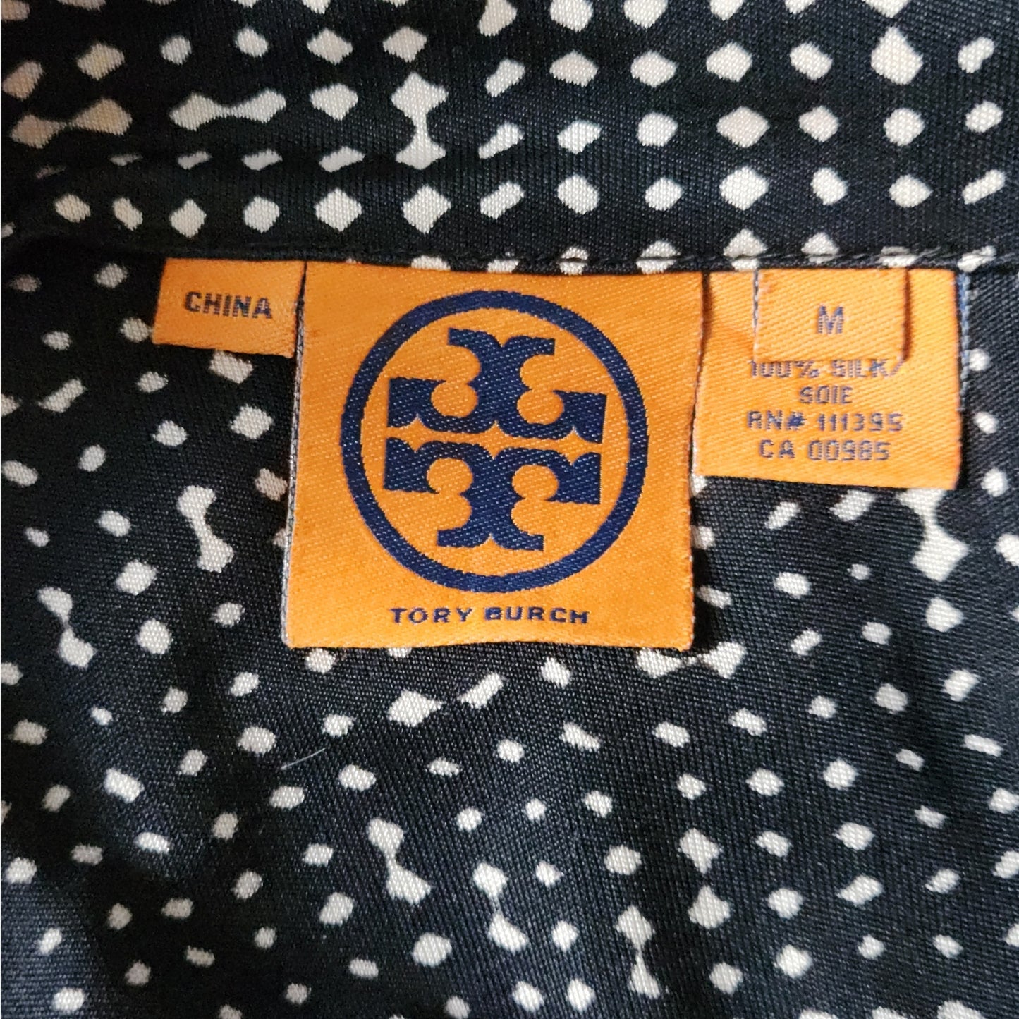 100% Silk Jersey Dress | Black & White Dot Print | Women's M