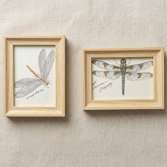 Vintage 1990s Maryjo Koch Framed Mini Art Dragonfly Print Pair