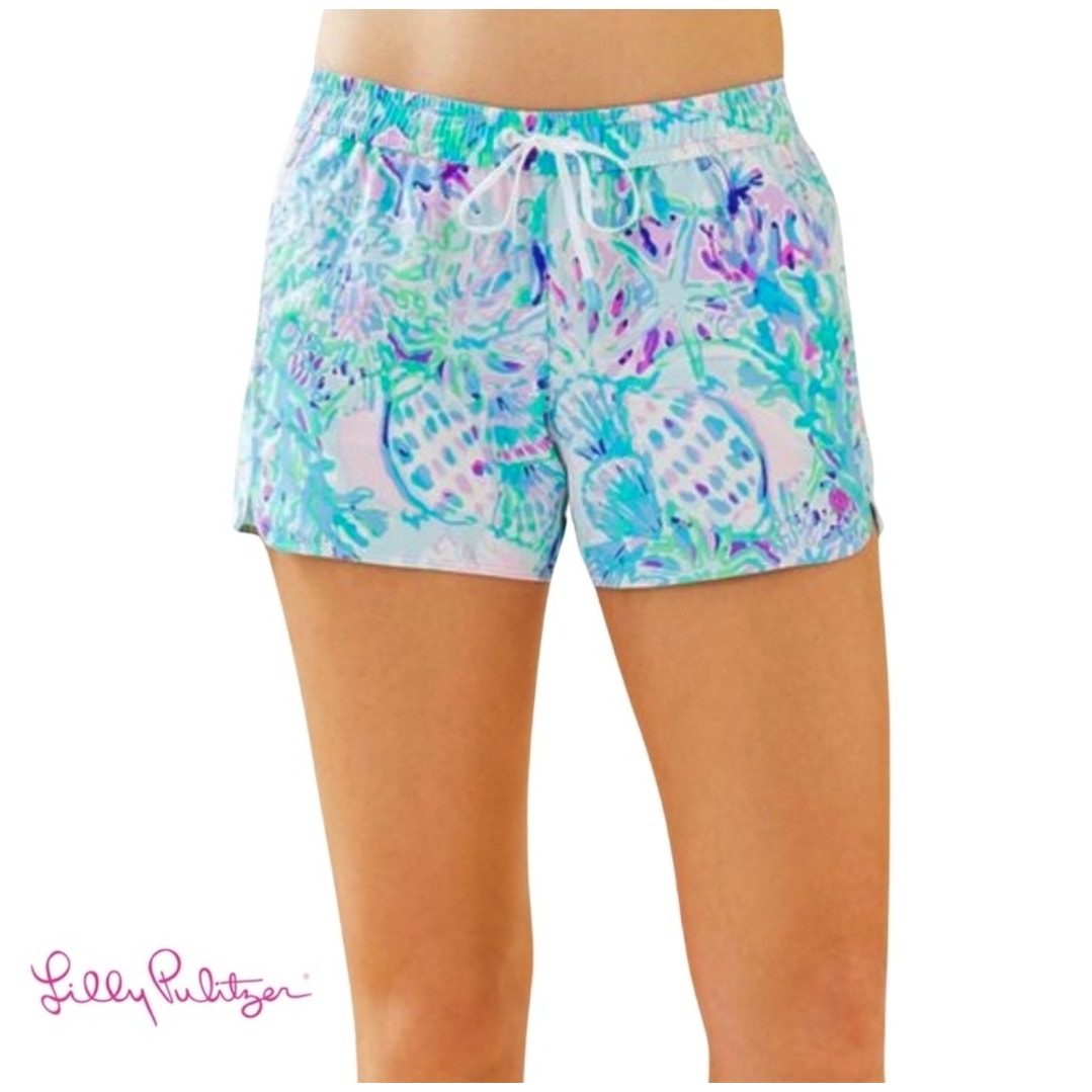 Lilly Pulitzer Run Around Shorts | CraySea Seashell Amethyst Tint | Women's XS