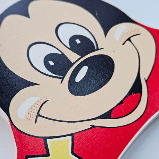 Vintage Mid-Century Disney Mickey Mouse Wooden Hanger | 1960/70s Nursery Wall Decor