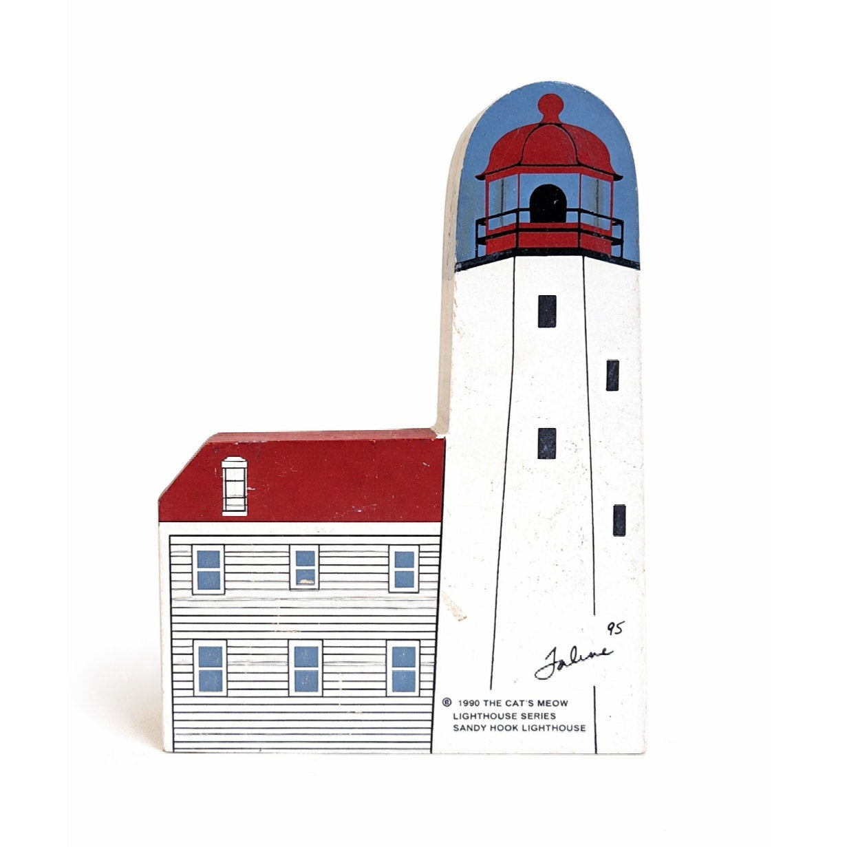 Vintage Cat’s Meow Sandy Hook Lighthouse Shelf Sitter | 1990s New Jersey Signed