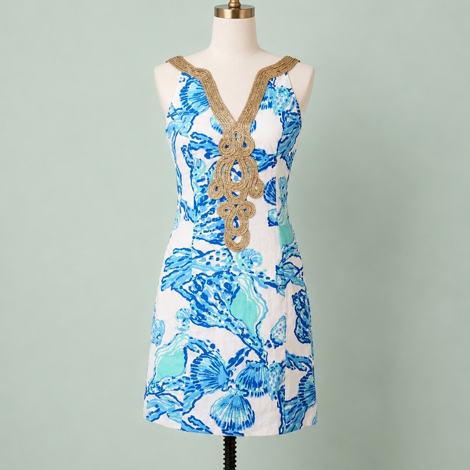 Lilly Pulitzer Soutache Shift Dress in Emery Barefoot Princess | Women's 2