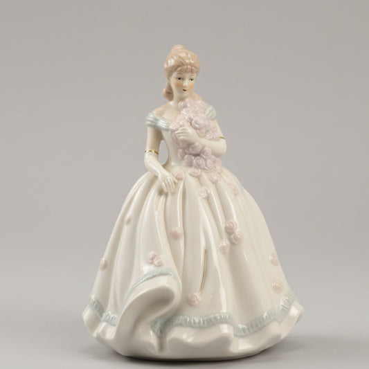 Vintage 1980s Porcelain Musical Lady Figurine – “Unchained Melody”