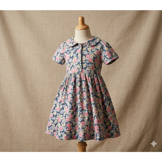 Vintage Laura Ashley Mother & Child Girls Floral Dress | Size 5-6 Years | 1980s