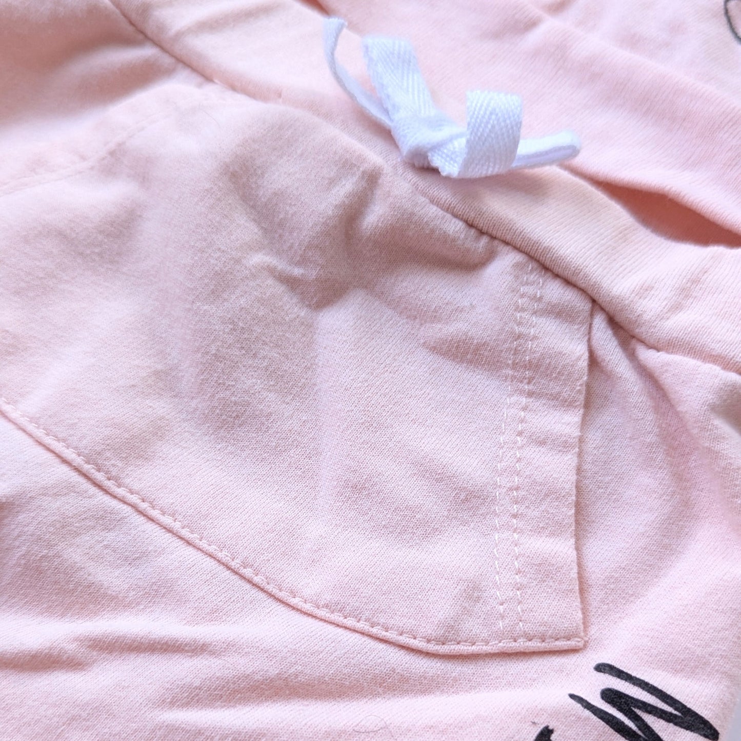 Disney Baby Minnie Mouse Hooded Ears Peach Sweatsuit Two Piece 3 mos