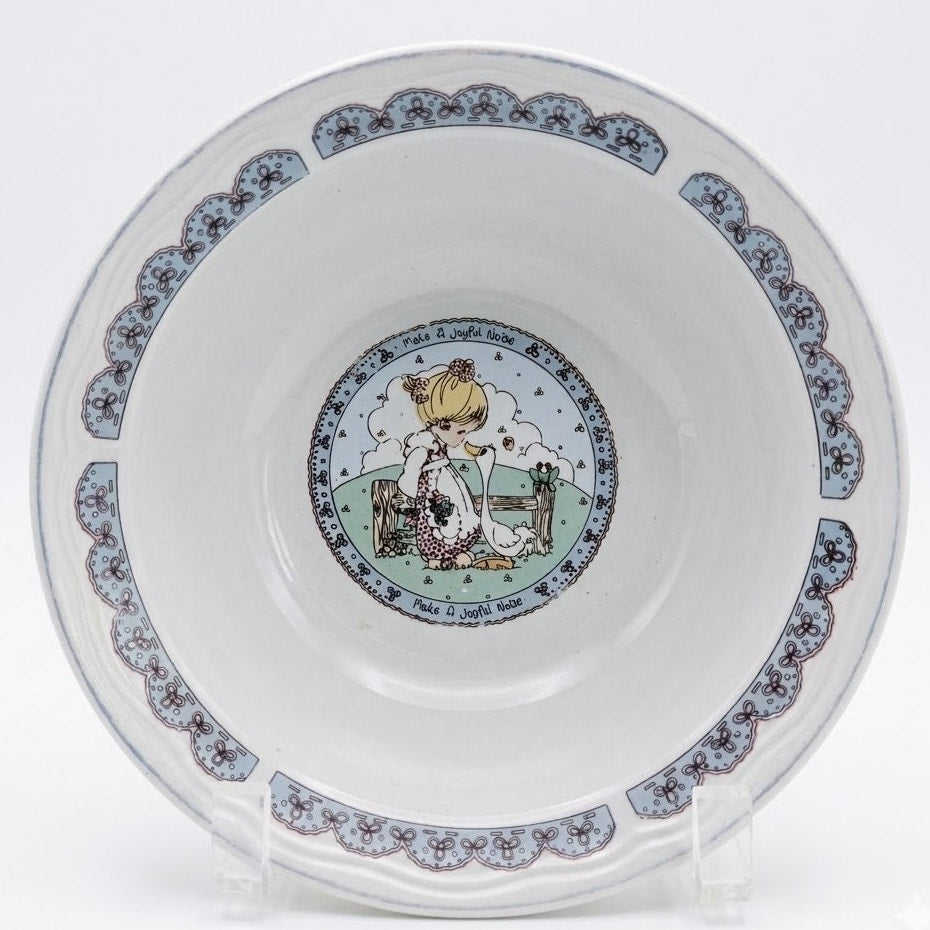 Vintage 1992 Precious Moments “Make a Joyful Noise” Bowls – 7” Wide Ceramic Collectible Home Tableware