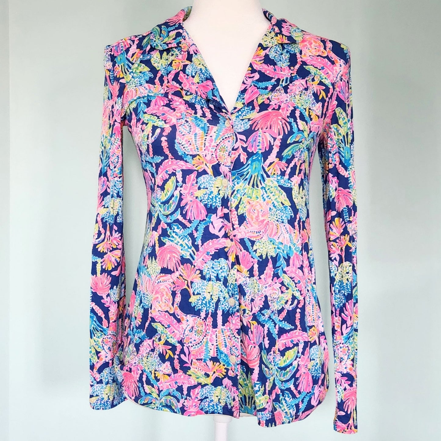 Lilly Pulitzer “Seen & Herd” Cozy Cloud Jersey Top | Oyster Bay Navy | Women's XS