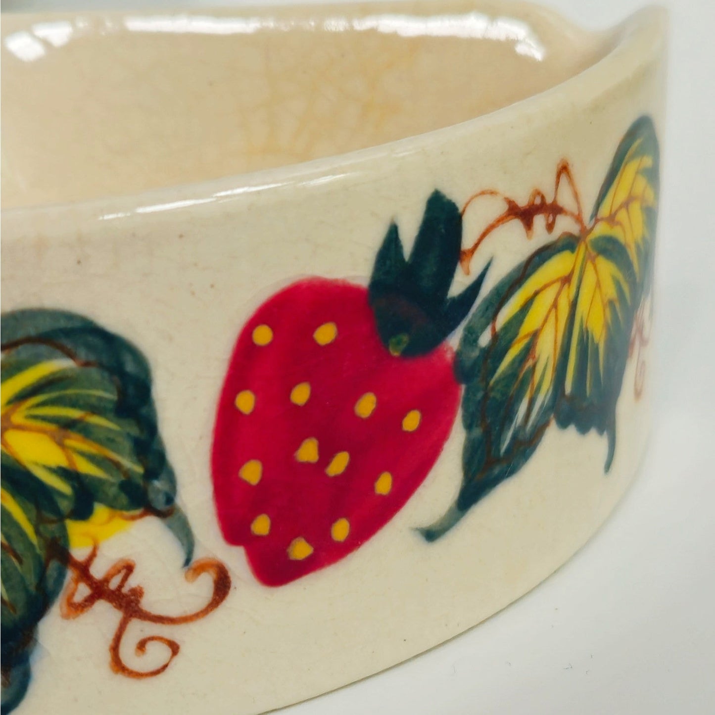 Vintage Hand-Painted Ceramic Strawberry Trio Server