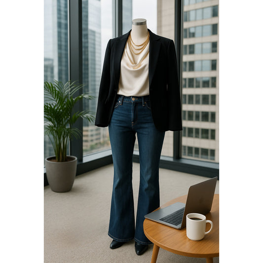 Boden Women’s High Rise Flare Jeans Size US 8L / UK 12L Dark Indigo Bootcut Denim