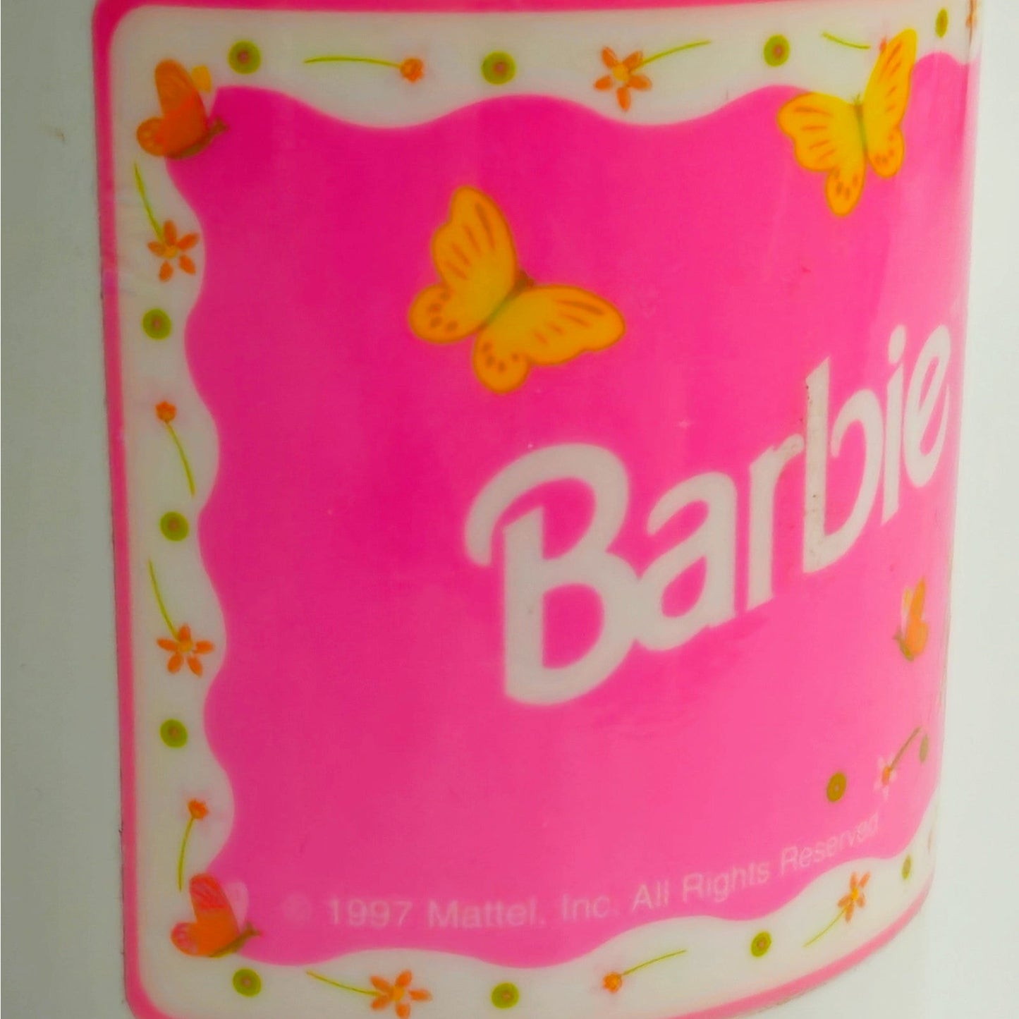 Vintage 1997 Barbie Thermos | Pink Mattell Kids Lunchbox Collectible 90s