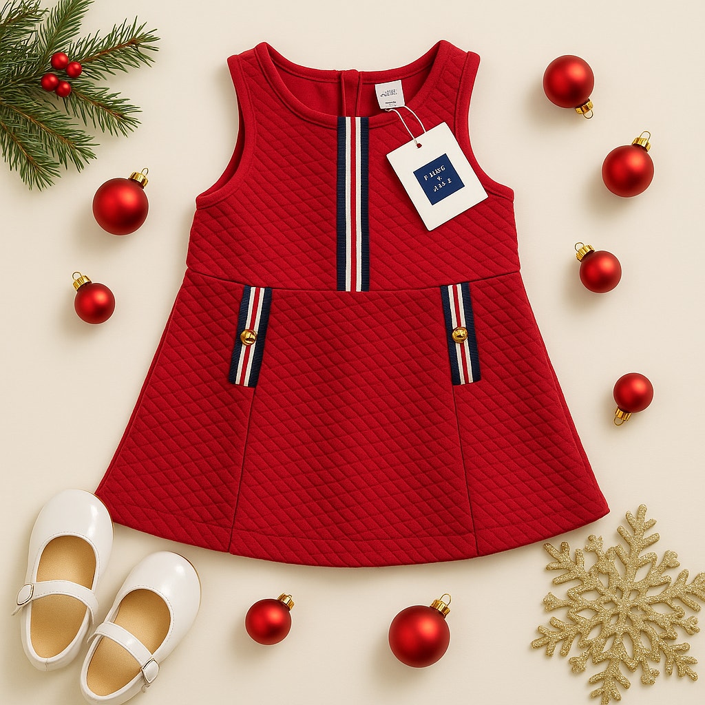 Red Quilted Jumper Dress | 6–12 Months