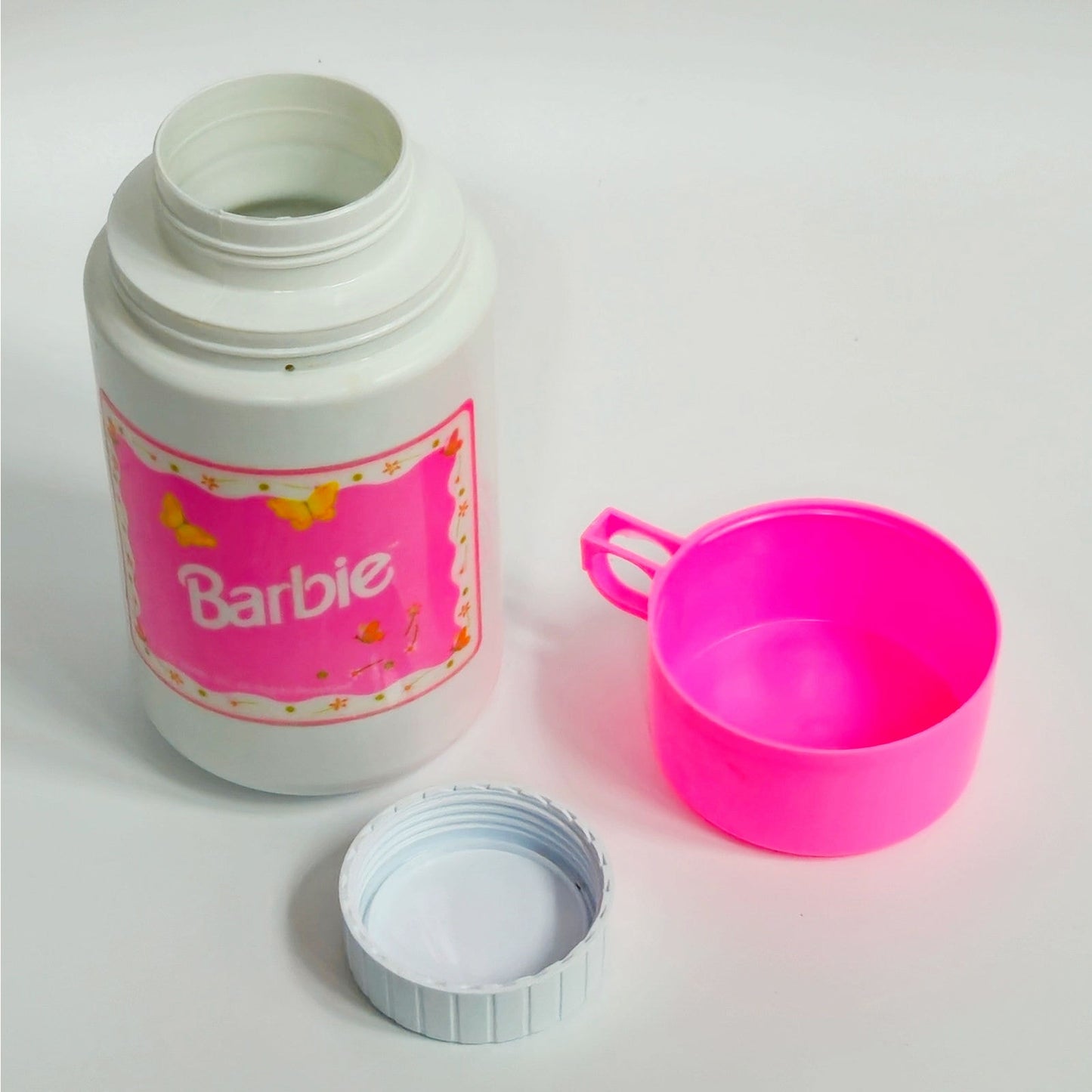 Vintage 1997 Barbie Thermos | Pink Mattell Kids Lunchbox Collectible 90s