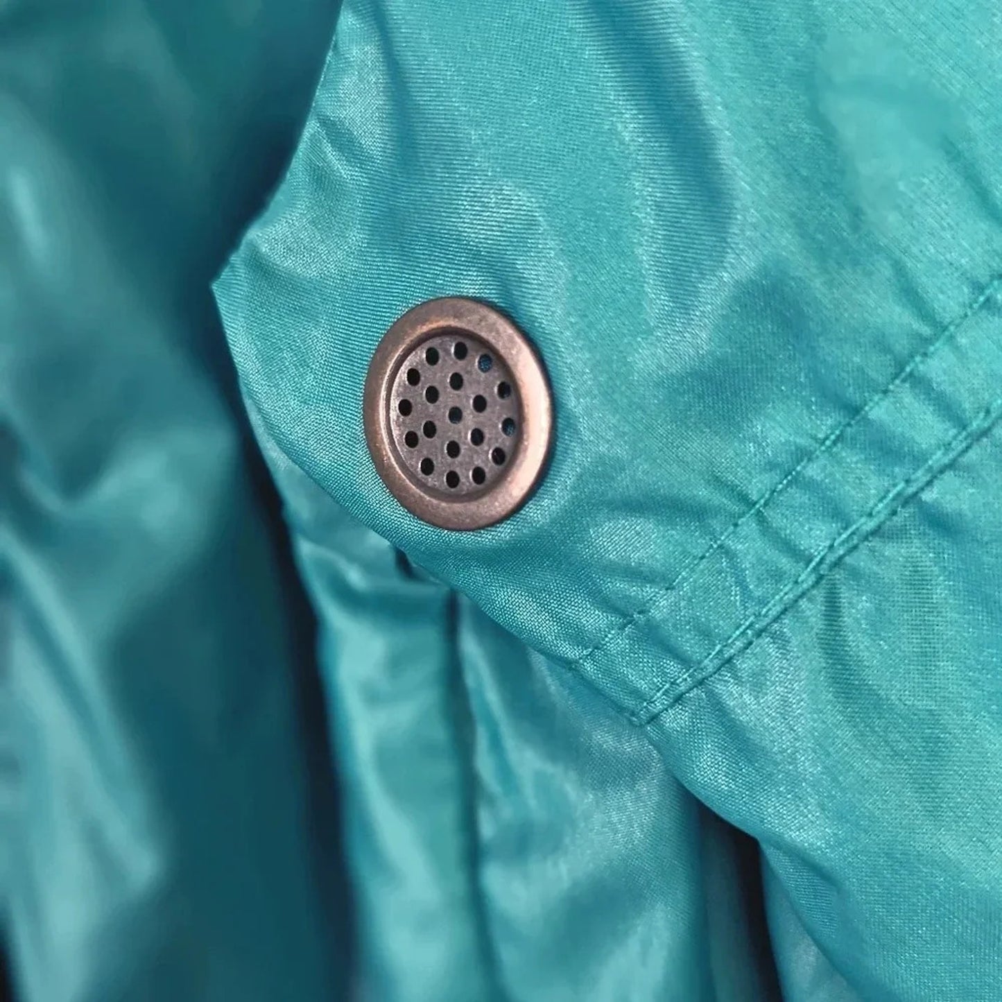 Vintage 80s Lacoste Teal Windbreaker Jacket | Size Large | Retro Nylon Pullover Hoodie