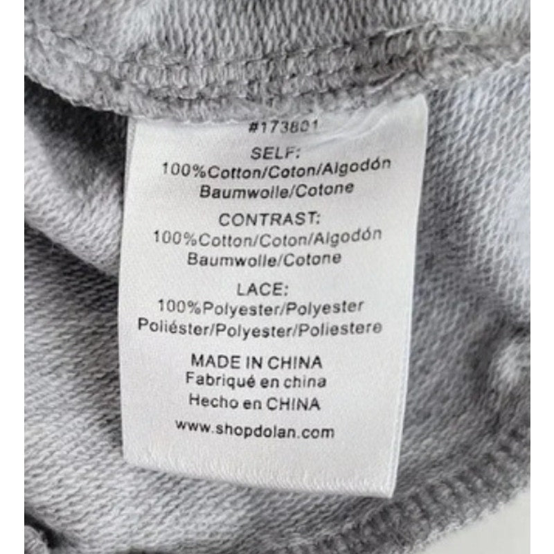 Anthropologie / Dolan Left Coast Collection Lace Sleeve Gray & White Sweatshirt Women's Size XS