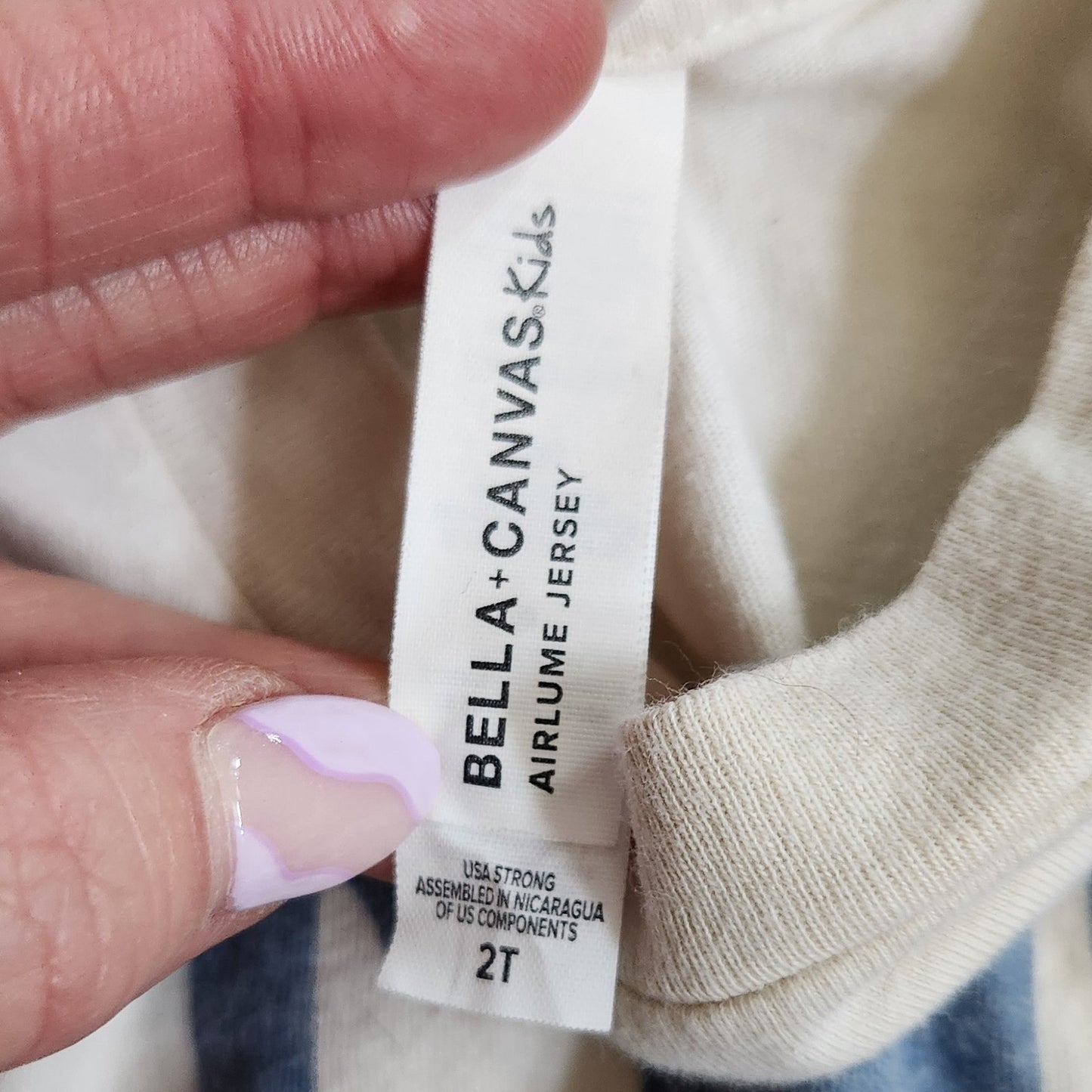 Bella + Canvas Kids Two Cool Beige & Blue Toddler T-shirt Size 2T