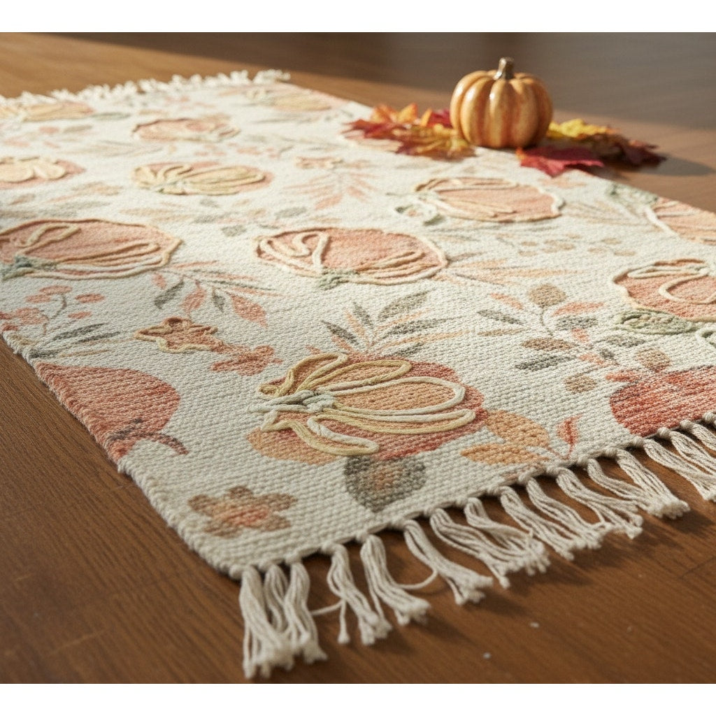 Pumpkin Harvest Utility Decorative Rug – 27″ × 45″ (NWT)