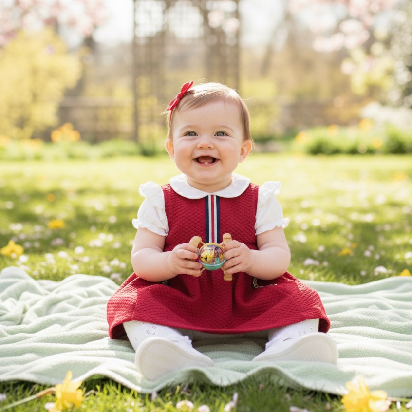 Red Quilted Jumper Dress | 6–12 Months